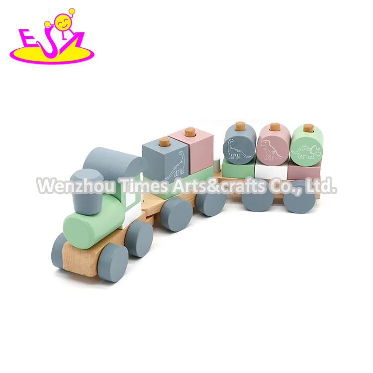 Hot Sale Mini Educational Wooden Block Train Set for Kids W04A553
