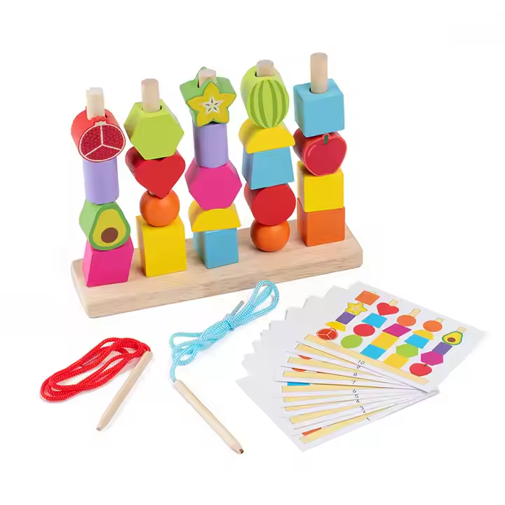 Montessori Wooden Sorting &amp; Stacking Color Recognition Shape Sorter Baby Hand Eye Coordination Training Toy for Kid Boys &amp; Girls