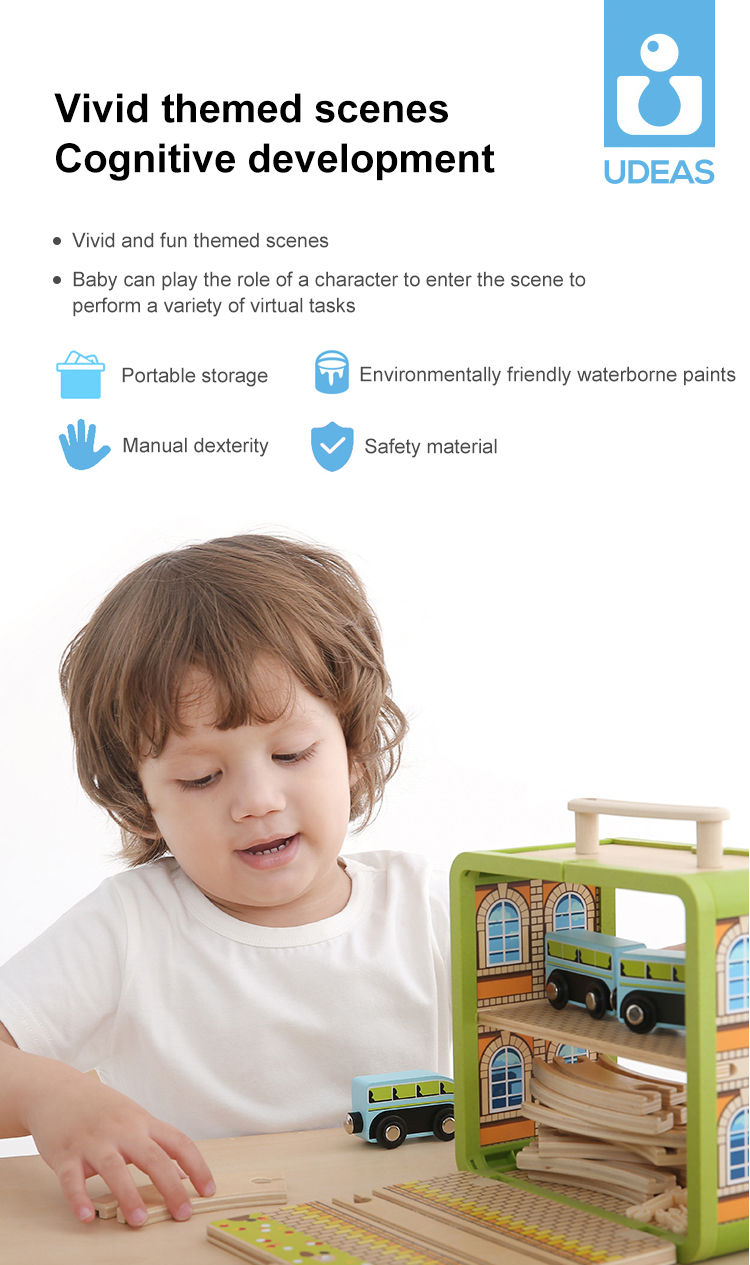UDEAS Children Building Wooden DIY Craft Train Model Toy Kit
