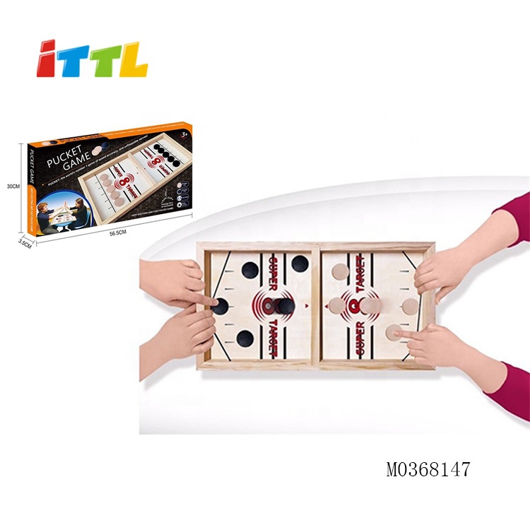ITTL Indoor Family Pucket Game 2 to 4 Players Active Wooden Chess Board Toy for Children