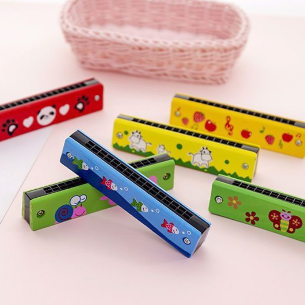 High Quality Wooden Harmonica for Kids Educational Mouth Organ Sound Toy Chromatic Pronunciation Method
