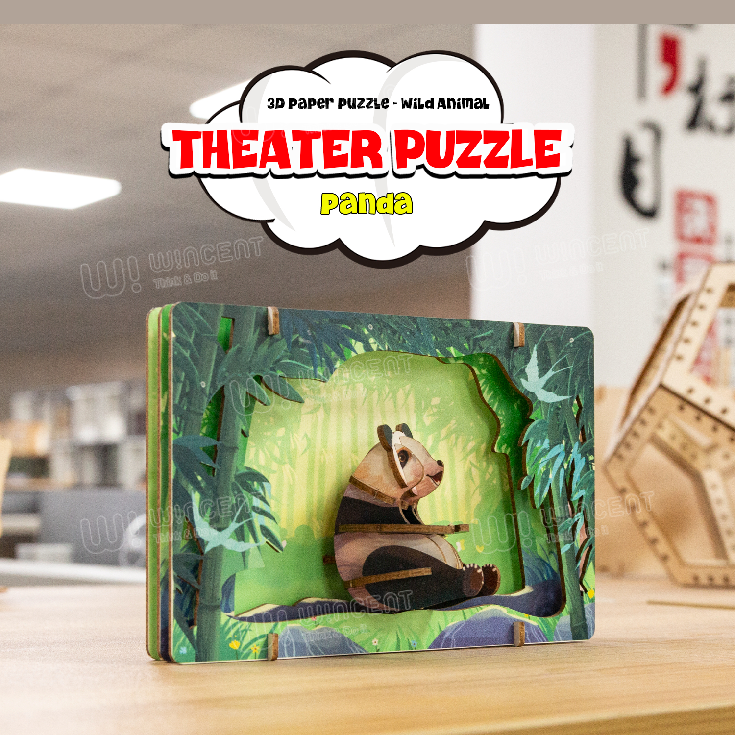 Educational Toys Unique Shaped Simple Eco-friendly 3d Wooden Puzzle Wooden Model for Kids