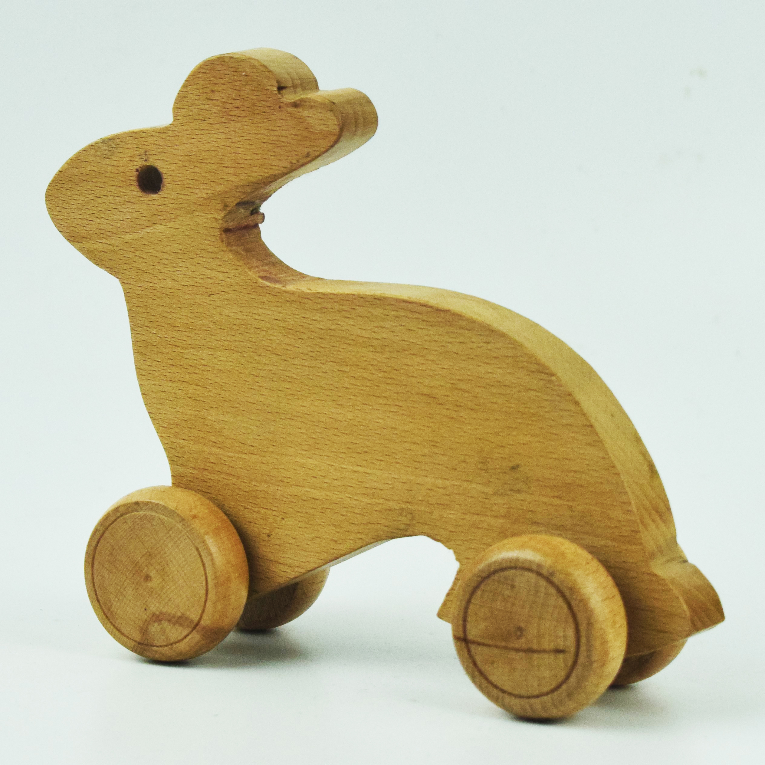Wooden Rabbit Pull-Along Toy for Kids Toddler Desk Decoration and Encourages Walking for Home and Office