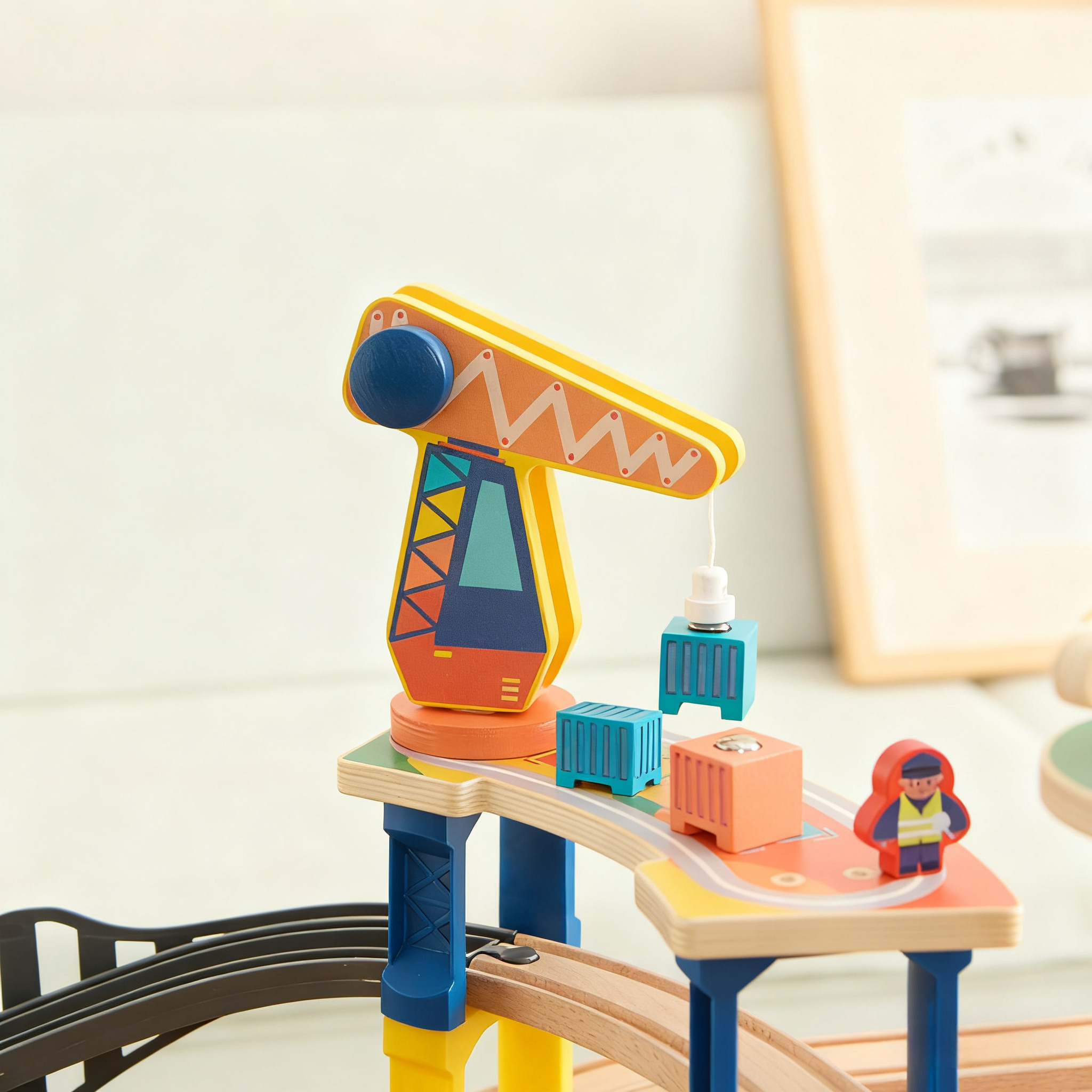 UDEAS Exercise Hand-On Ability DIY Railway Train Set Builder Wooden Big Track Toy
