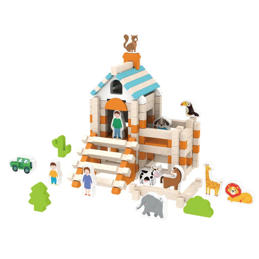Non-Toxic Recyclable Wooden Building Blocks for Early Development Training