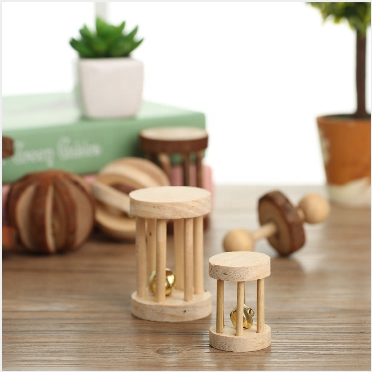 Wooden Hamster Mouse Toy Rustic Log Bark Wood Hollow Tree Trunk Hamster Raw Chew Toy