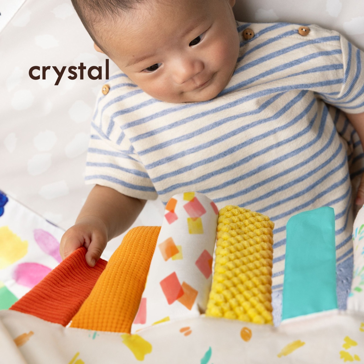 Crystal Montessori Educational Sensory Hanging Toys Wooden Activity Gym for Newborns