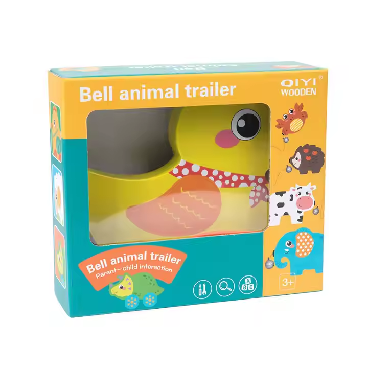 Educational Walk-A-Long Animal Wooden Shape Sorter Pull Toy Unisex Baby Animal Traction Cartoon Animal Learning Toy