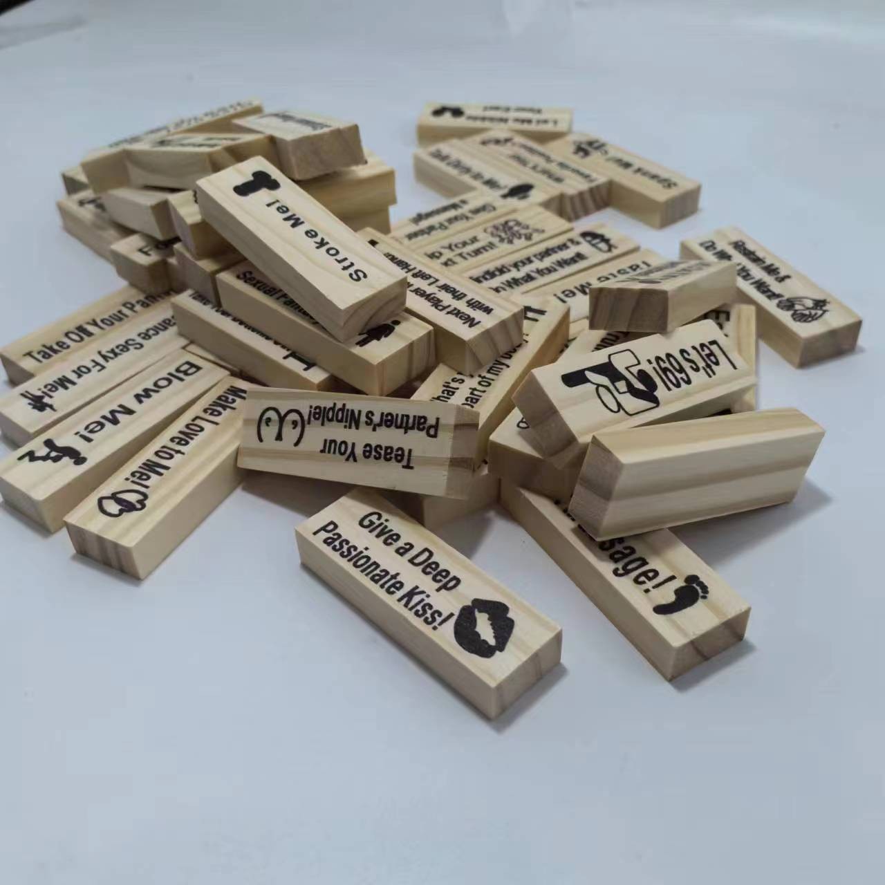 Adults Super Naughty Eco-friendly Wooden Block Tower Tumbling Stacking DIY Toy with Customizable Options