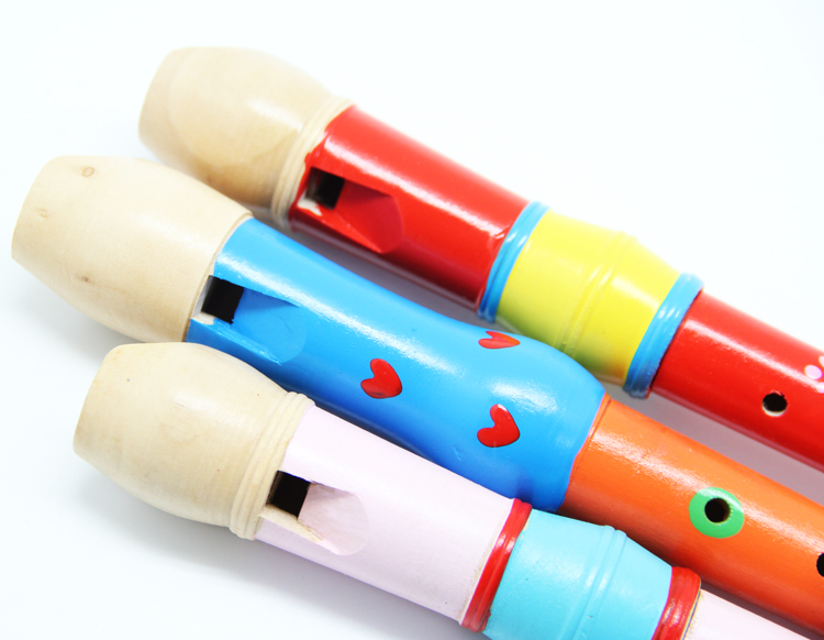 Flute Musical Instrument Toy 8 Hole Open Hole Colorful Wooden Kids 3+ Opp Bag Bee Technology C Tone Combo Set Offered