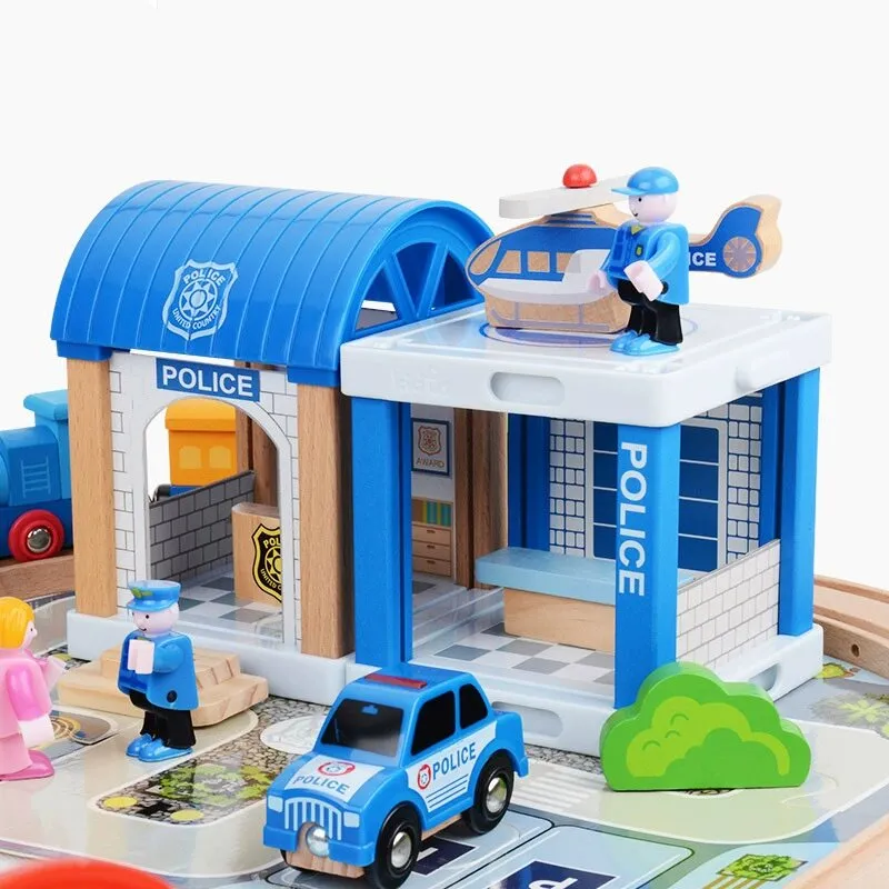 2025 Wholesale Christmas Kids Railway Wooden Electric Toy Model Mini Train Sets