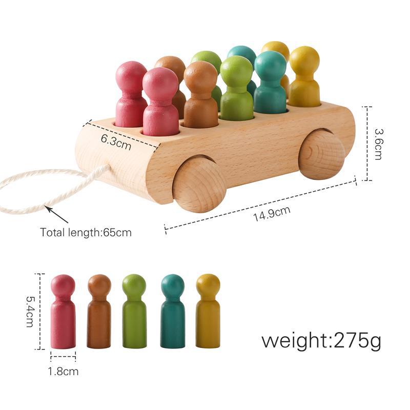 Baby Early Education and Intelligence Toy Wooden Multi-functional Color and Shape Cognitive Toy Multi-functional Matching Car