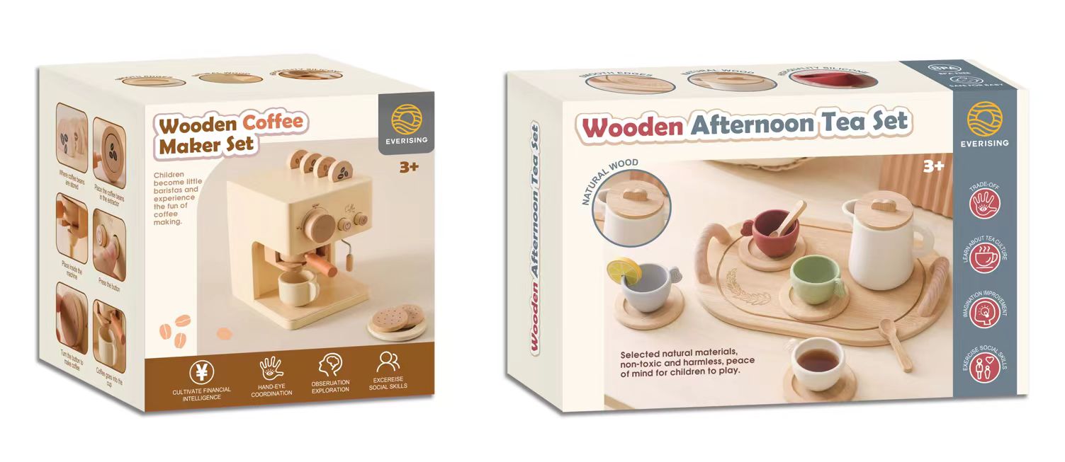 Wooden Coffee Maker Play Scenario