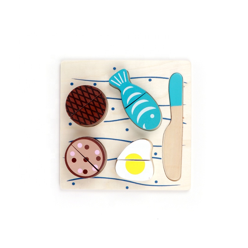 Wooden Kitchen Cut Fruits Vegetables Dessert Kids Cooking Kitchen Toy Food Pretend Play Puzzle Educational Toys