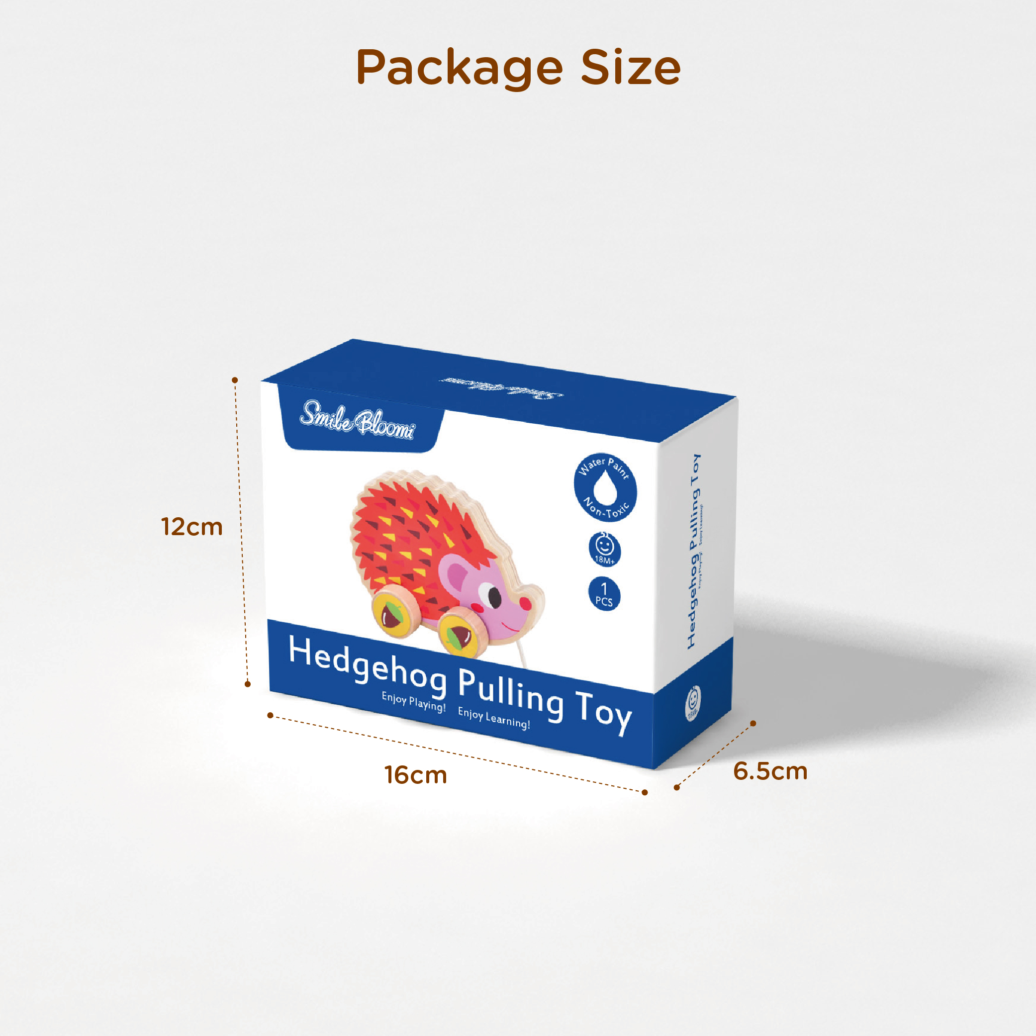 Hedgehog Pull Toy Packaging View