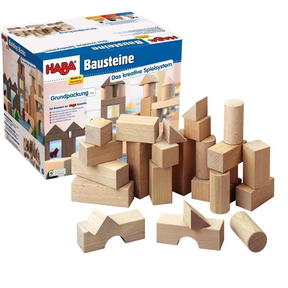 Wooden Toy Gift Set Developmental Construction Natural Building Blocks