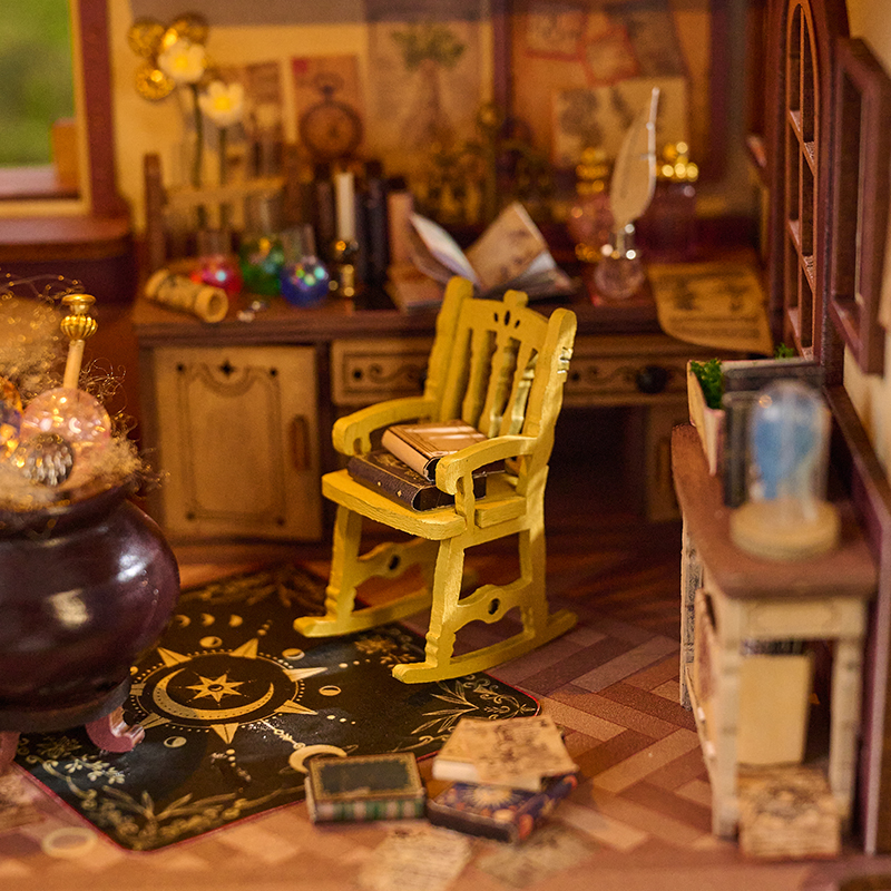 IIECREATE New Arrival Miniature House Kit Wooden Dollhouse K-1084 Entropy's Flow DIY Carriage for Adult