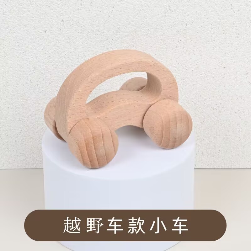 Eco-Friendly Bamboo &amp; Wood 4-Wheel Cartoon Shape Small Car Toys