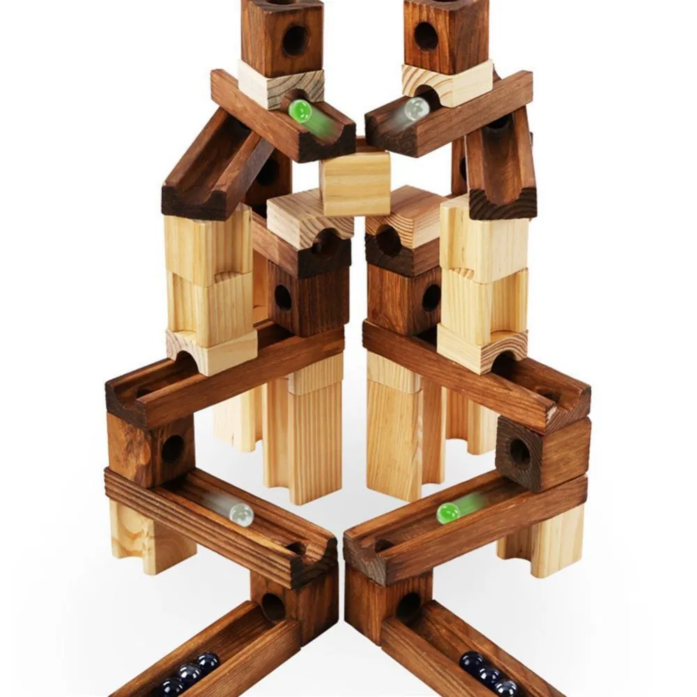 Wooden Toy Gift Set Developmental Construction Natural Building Blocks