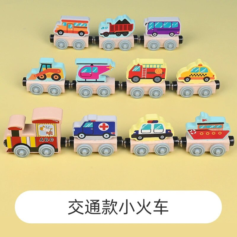 2026 Mini Cute Magnetic Dinosaur Kids Metal Children Electric Track Classic Fenfa Light up Thomas Wooden Toy Train Set