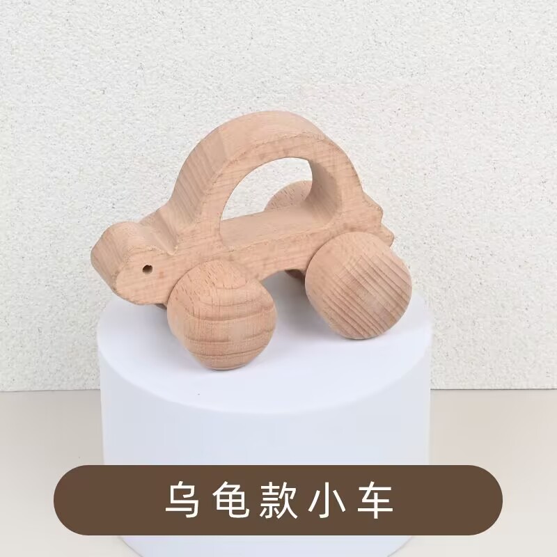 Eco-Friendly Bamboo &amp; Wood 4-Wheel Cartoon Shape Small Car Toys