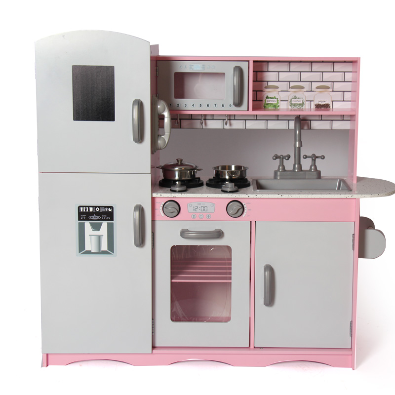 Modern Custom Princess Pretend Play Children Big Size Wooden Kitchen Toys Set for Kids Girls Boys