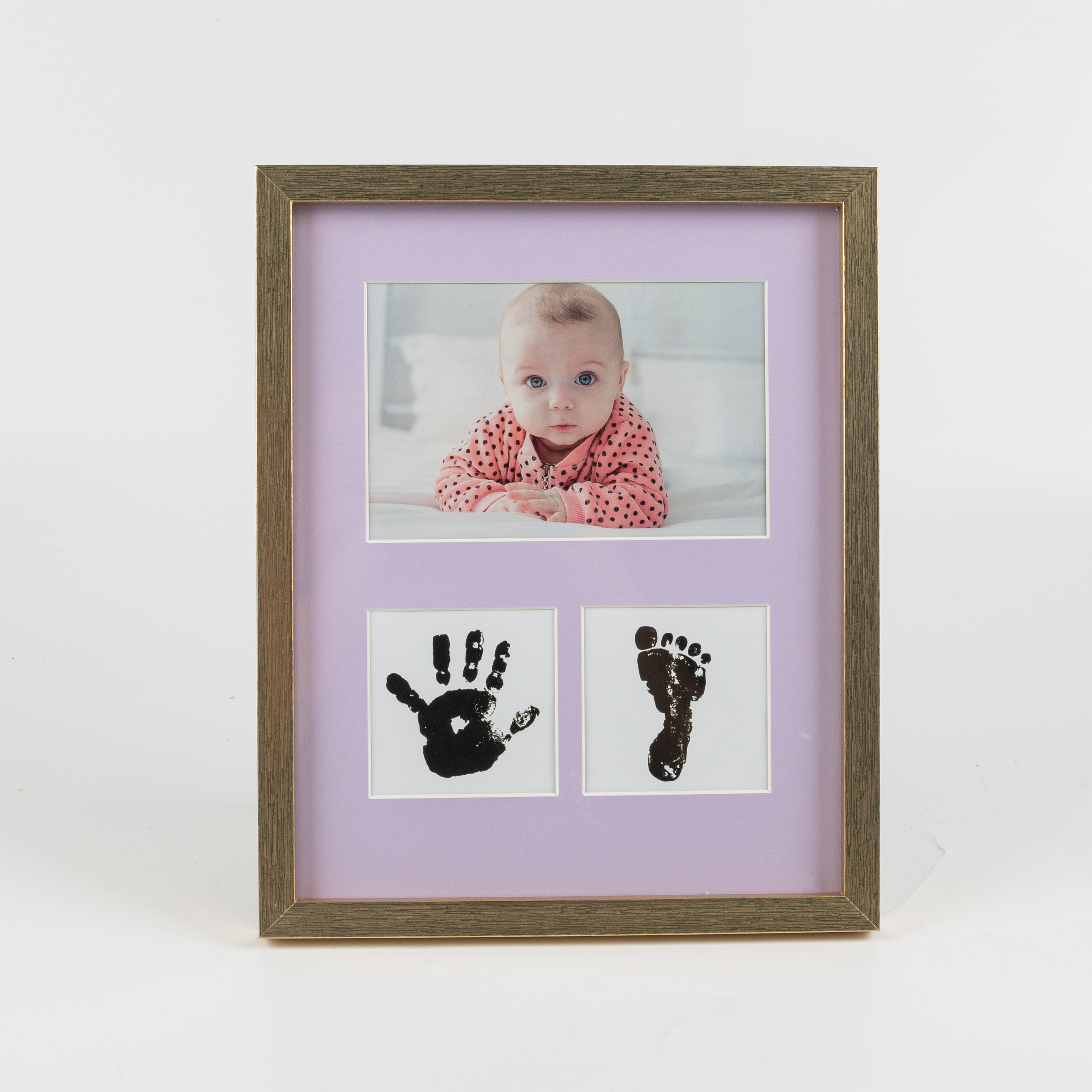 Baby Gift Memorial Newborn Footprint Kit Baby Handprint Wooden Photo Frame With Mat