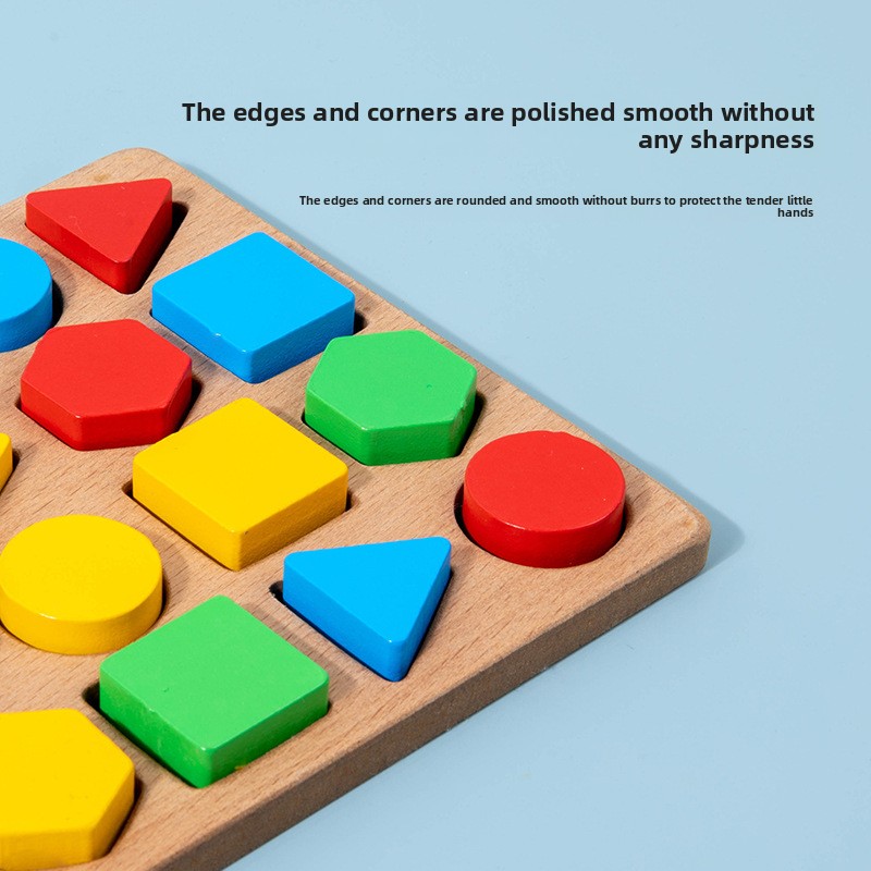 Wooden Geometric Shape Matching Game for Children (4-8 Years Old) Parent-child Interactive Educational Desktop Toy