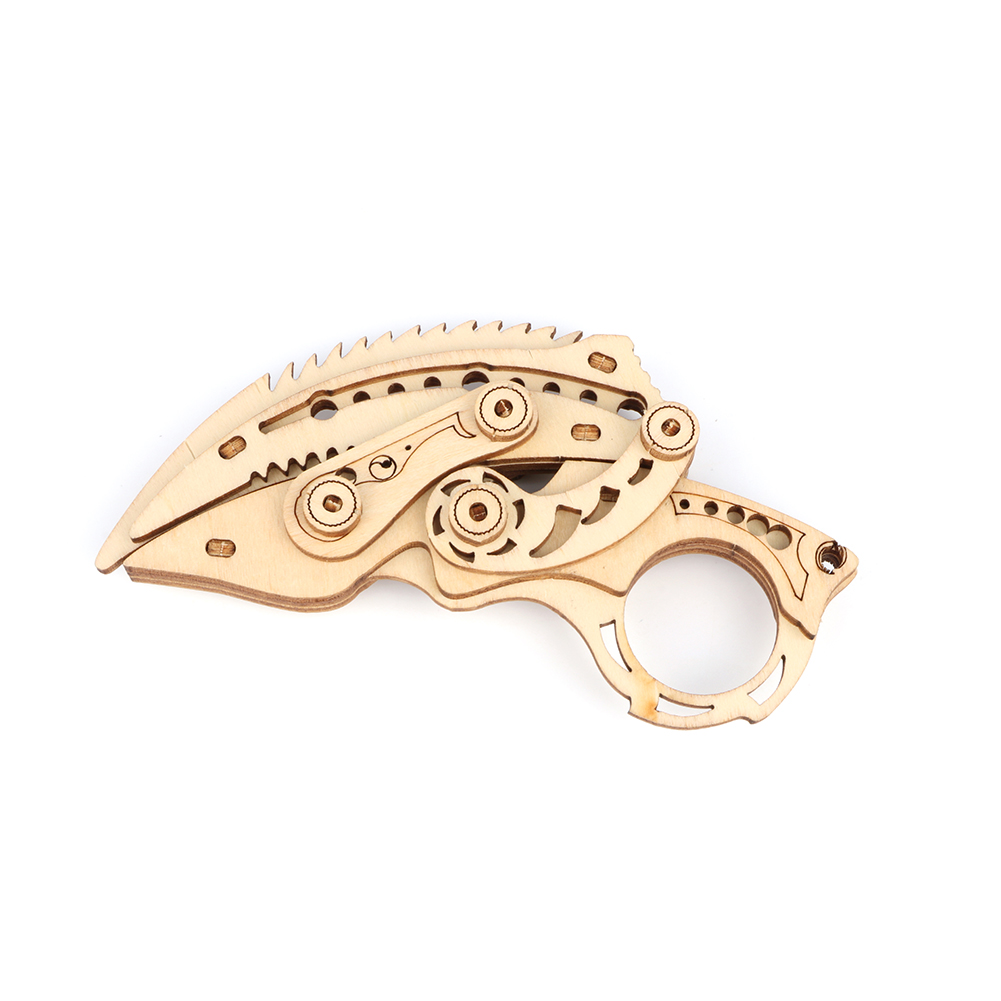 MAYBEARS 3D Wooden Puzzle DIY Knife Model Mechanical Laser Cut Eco-Friendly Wood Craft Educational Toy Ages 8+ 51-100 Pieces