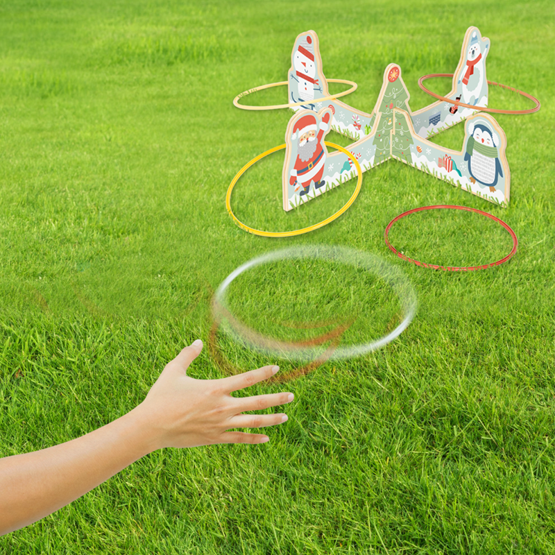 Wooden Ring Toss Game Creative Indoor and Outdoor Sports Fun Family Party Game Christmas Toys for Kids
