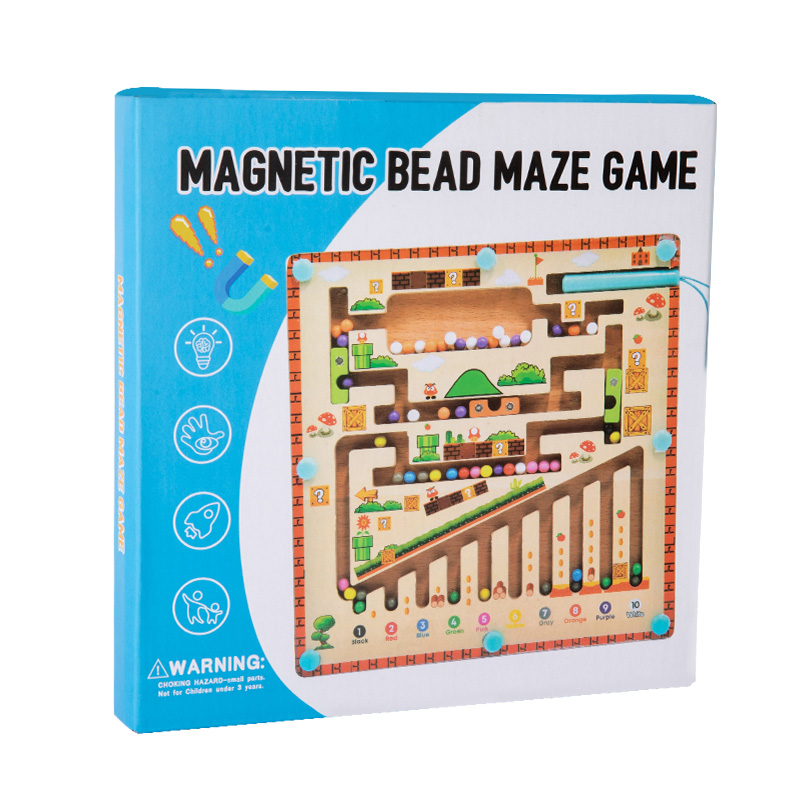 Montessori Toy Early Educational Wooden Cognitive Unisex Bead Sorting Maze Toy for Children's Number Logic Thinking Toy