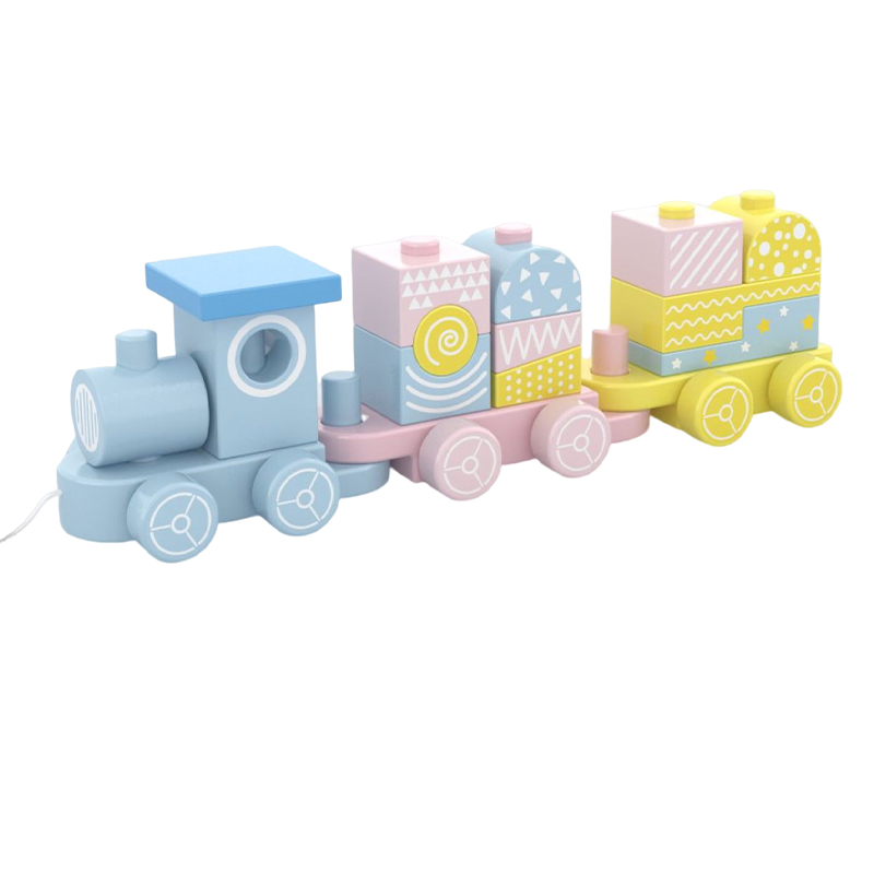 Wooden Pull-Along Train Blocks Set