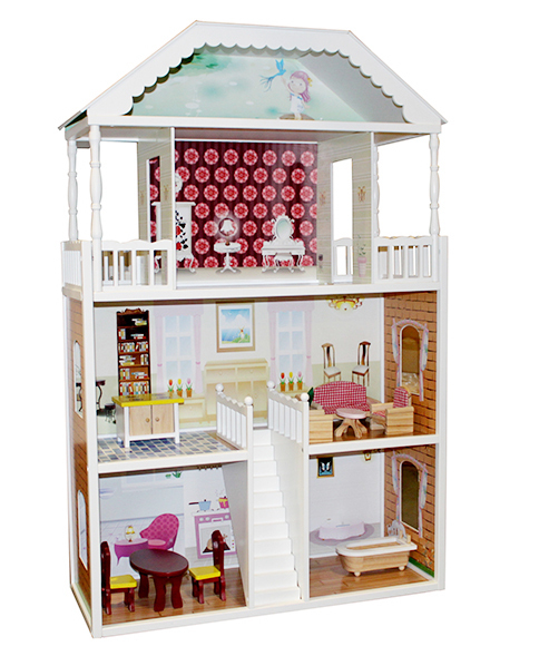 Large Dream Villa Kids Luxury 3 Storeys Big Wooden Dollhouse for Child 12 Years