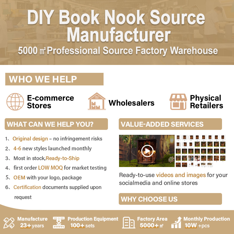 DIY Miniature Dollhouse Kit Small House Design Toy Miniature House Enchanted Library City Walk Book Nook Modern Wood Dollhouse
