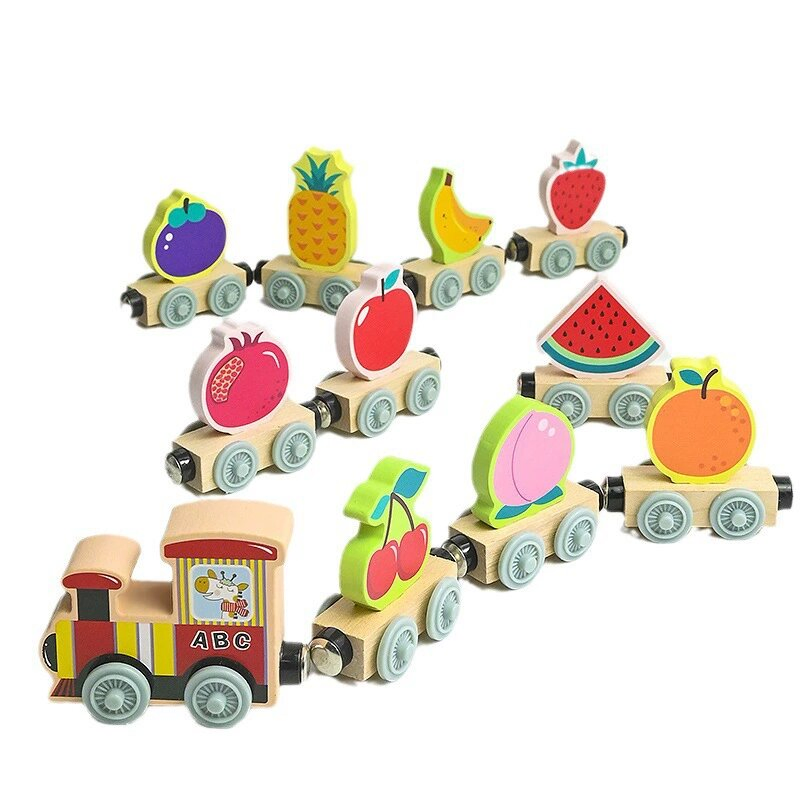 2025 Mini Cute Magnetic Dinosaur Kids Metal Children Electric Track Classic Fenfa Light up Thomas Wooden Toy Train Set