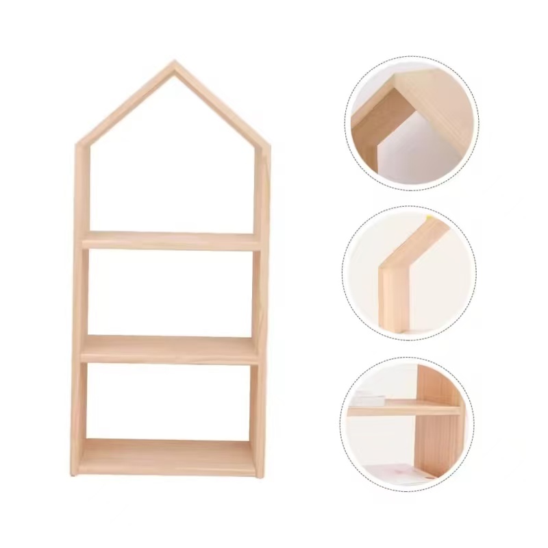 Wooden 4-layers Open Dollhouse Toy with Themed Interior Decoration Kids Pretend Play Role-Playing Toy for Toddlers