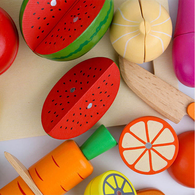Diy Role Play Kids Pretend Preschool Game Kitchen Wooden Fruit Cutting Toy