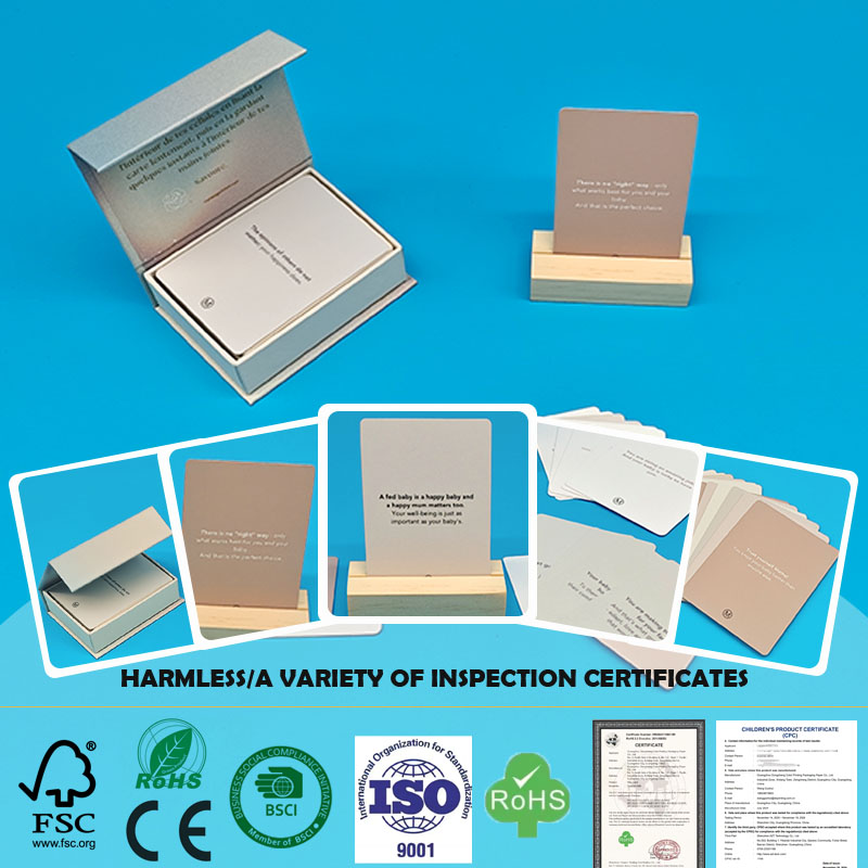 Personalized Cards Game Of Your Own Design Printing Motivational Positive Flashcards Affirmation Cards Custom With Wood Stand