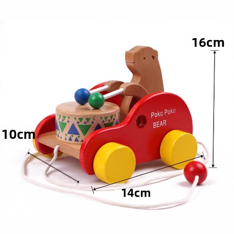 Cross-border Walker Pull-Along Wooden Educational Toy for 4-6 Year Olds Early Learning Children's Gift