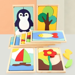 High Quality Customization Wooden Animals Jigsaw Puzzle 3D Creative Cognition Game Wooden Puzzles for Kids