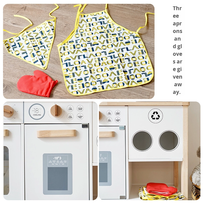 Wooden Kitchen Pretend Cooking Toy for Kids Early Learning Home Role Play Fun Educational Toddler Activity with Stove