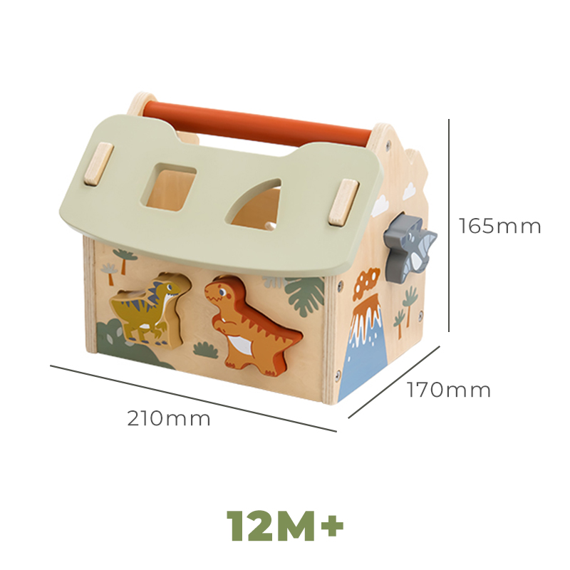 Kids Wooden Montessori Toys Educational Sorting Toys Kids Dinosaur Throwing Blocks House Toys