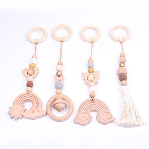 Wholesale Newborn Gift Cute Wooden Teething Toys Baby Activity Frame Hanging Kids Gym Play Toy
