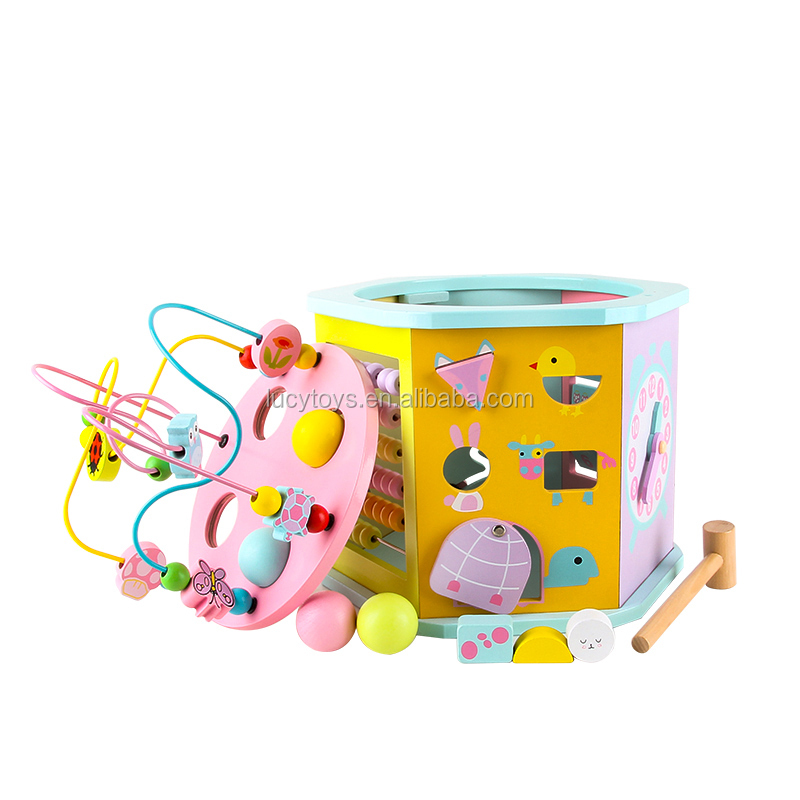 Multi-functional Kids Wooden Math Toy Educational Shape Sort Toys