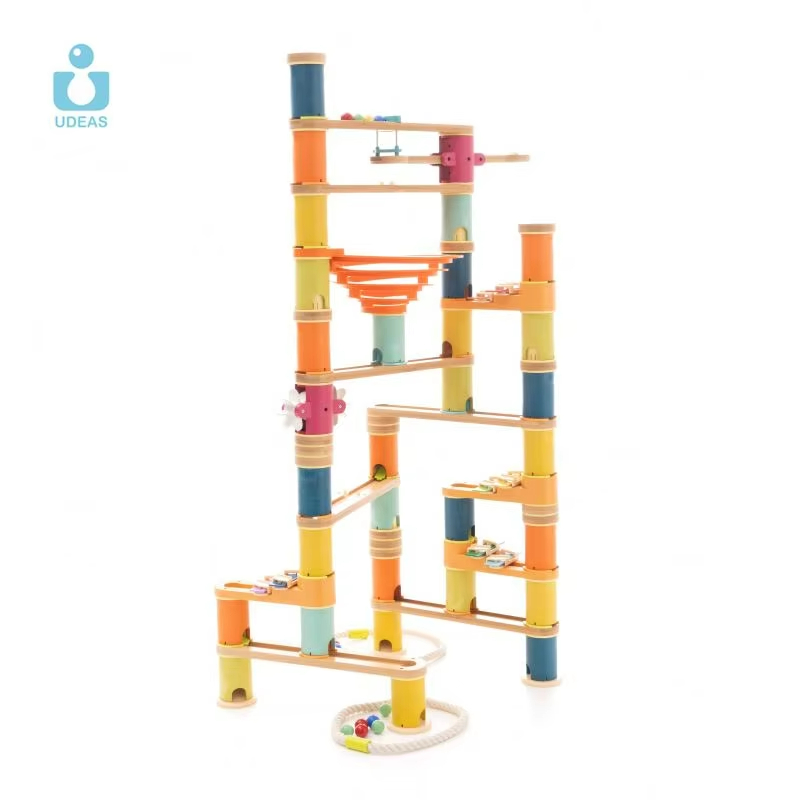 STEM DIY Building Block Set Educational &amp; Fun Wooden Marble Run Race Track Toys