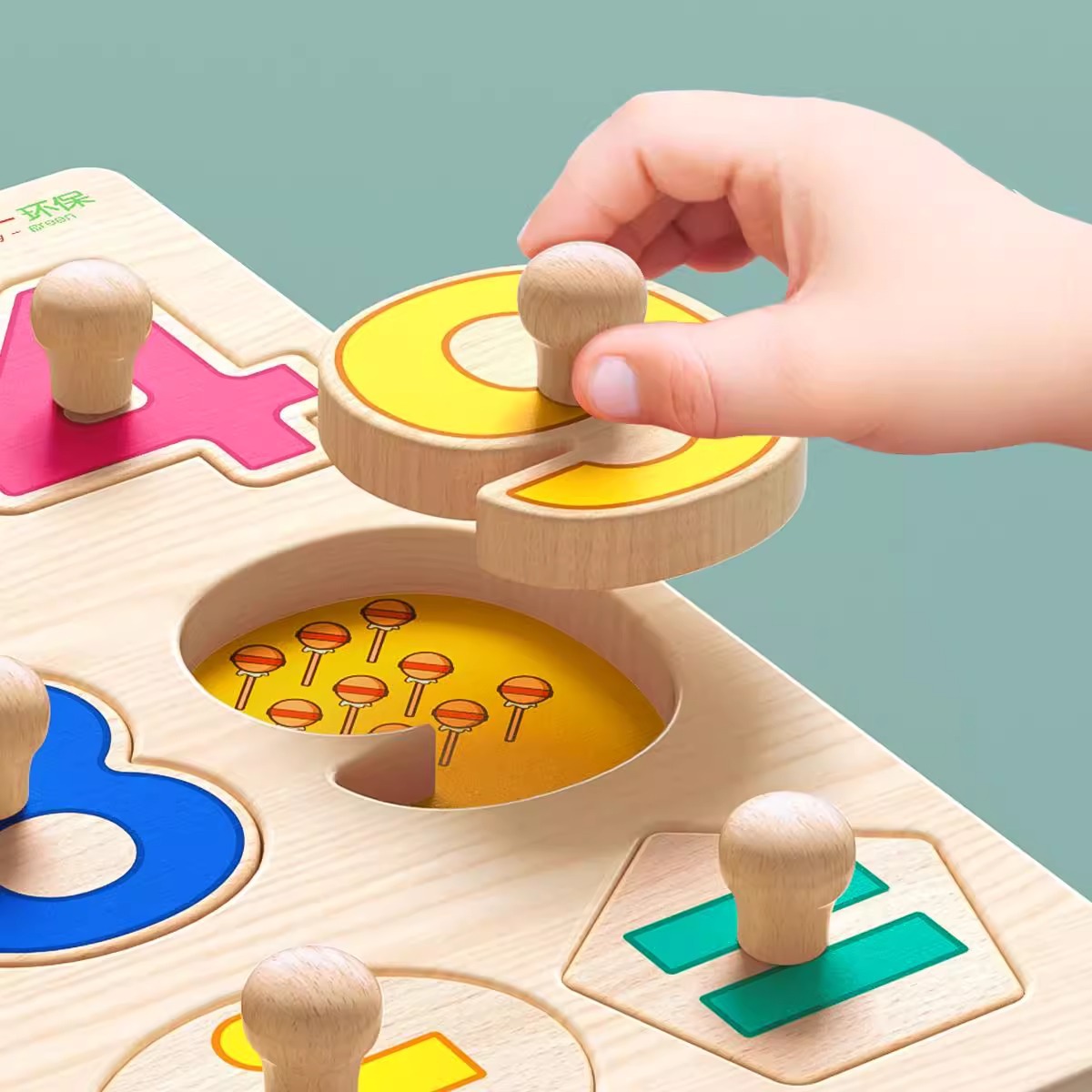 Montessori Wooden Puzzle for Toddlers 3-in-1 Animal Fruit Vegetable Shape Sorter Early Learning Toys for Baby