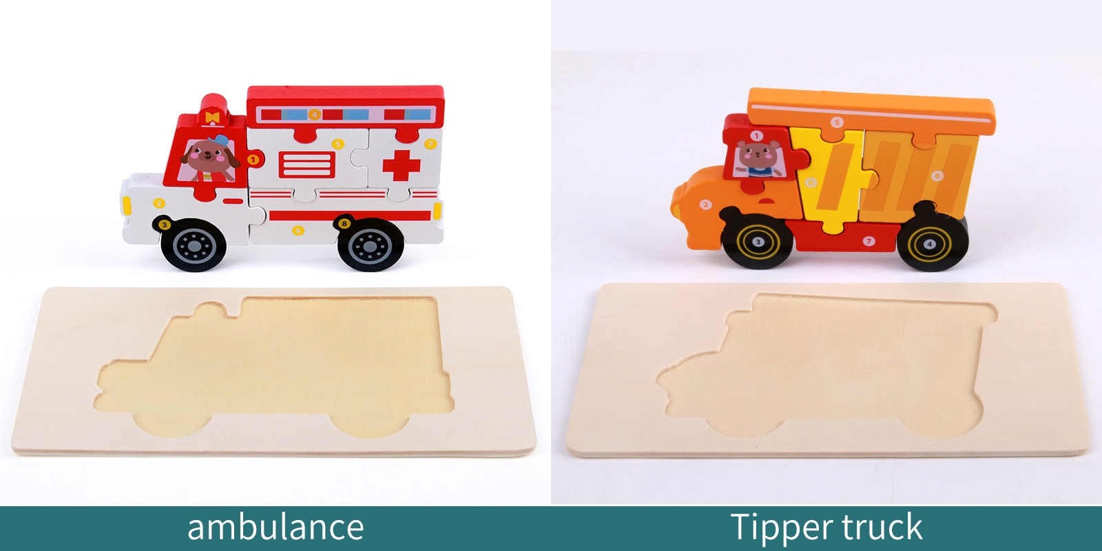 Vehicle puzzle pieces