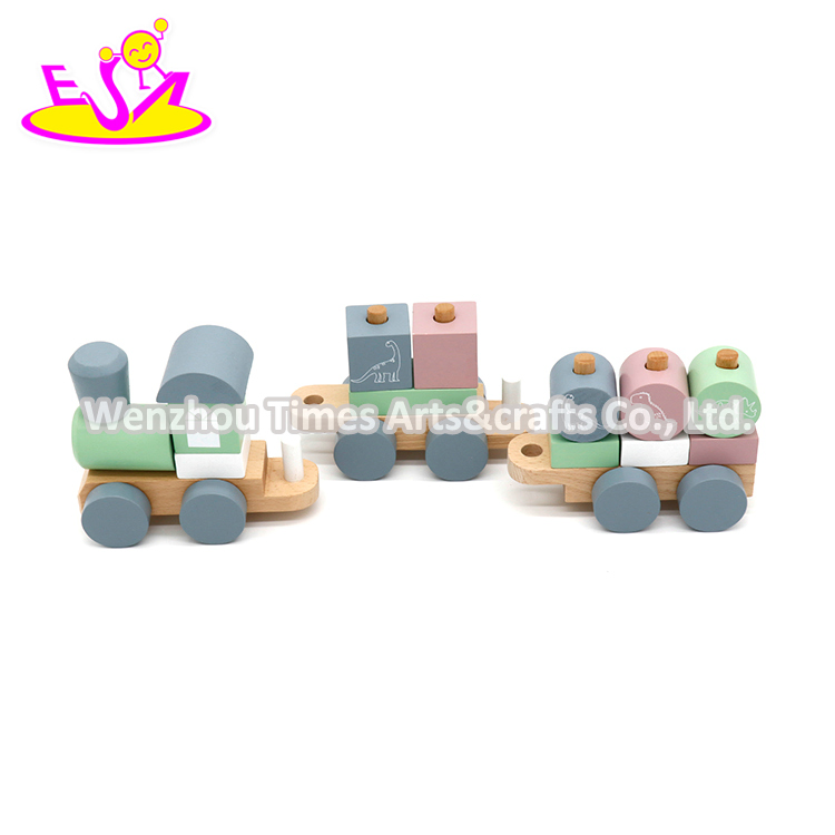 Hot Sale Mini Educational Wooden Block Train Set for Kids W04A553