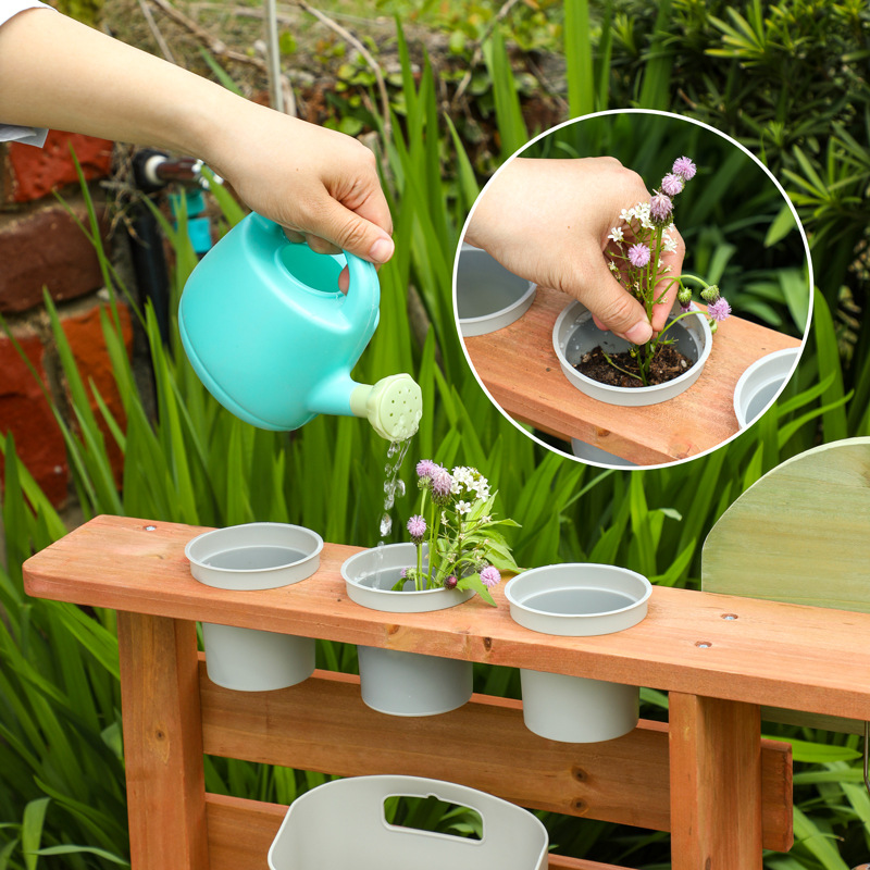 Unisex Preschool Play Set Outdoor Wooden Kitchen Pretend Play for Fun Role Play Set Cooking Games for Kids' Outdoor Activities