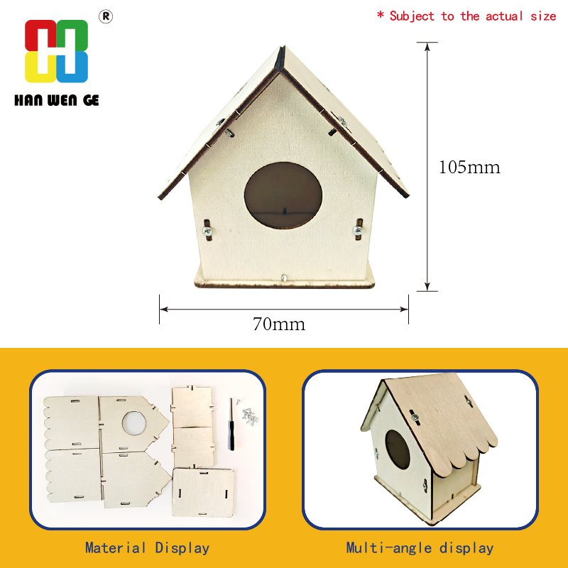 STEM Birdhouse Building Kit for Kids Eco-Friendly Wood Nature Science Craft Outdoor Classroom Teaching Supplies